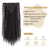 UAmy hair Kinky Curly Clip in Hair Extensions for Women 18 Inches 7Pcs Set Double Weft Synthetic 3B-3C Natural Black Curly Wave Hair Clips in Hairpieces (2# Natural Black)