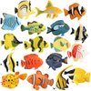 SCAHOW 18PCS Tropical Fish Toys for Kids, Plastic Assorted Miniature Sea Creatures Toys, Fake Toy Fish, Mini Ocean Animal Figures for Toddlers