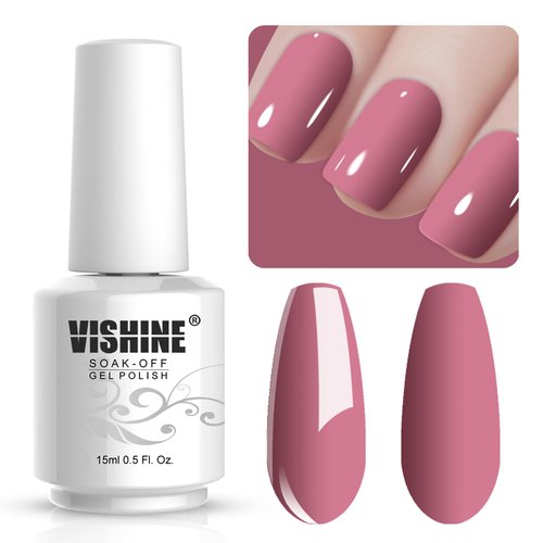 Vishine Gelpolish Professional Manicure Salon UV LED Soak Off Gel Nail Polish Varnish Color Palevioletred(1325)