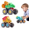 iPlay, iLearn Toddler Dinosaur Monster Truck Toy, Baby Pull Back Toy Car 1 2 3 Year Old Boy, Big Dino Construction Vehicle Excavator Dump Truck, Cool Birthday Stocking Stuffer Gift for 12 18 Month Kid