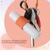 Shinylin 24 Pieces Mini Lip Balm Holder Keychain Elastic Lip Balm Holders Keychain Car Lipstick Holder Sleeves Clip on Lip Gloss Holders for Keys Purse