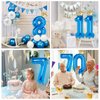 17 Number Balloon Blue 40 inch Big Foil Crown Helium 17th Balloons for 17 Year Old Boy Girl Birthday Party Decorations Wedding Anniversary Events Supplies