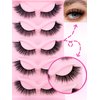 Cat-Eye Lashes Wispy Eyelashes 18mm Fox Eye Lashes Angel Wing Lashes Faux Mink False Eyelashes Natural Look 5 Pairs pack (5P-B23)