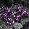 FONVGOGO Sharp Edge Resin Dice Set, Liquid Core DND Dice, Dragon Eye Dice Set D&D Dungeons and Dragons Dice Polyhedral Beholder's Ttrpg Die Role Playing RPG D and D Dice (Light Purple)
