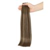Full Shine Genius Weft Hair Extensions Sew In Extensions For Women Color Brown To Caramel Brown Hair Extensions Balayage Hair Extensions Sew In Hand Tied Weft Human Hair 18 Inch 80G