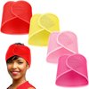 Xuhal 4 Pieces Mesh Hair Wraps for Black Women's Natural Hair - Sleeping Cap, Spa Headbands, Face Wash Nets (Orange, Yellow, Pink, Rose Red)