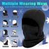 2 Pack Kids Balaclava Face Mask for Boys Girls, Windproof Winter Hat Ski Mask for Cold Weather, Breathable Face Warmer for Sports Skiing Cycling-1 Black Gray