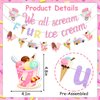 Jollyboom Ice Cream Birthday Decoration 4th, We All Scream 4 Ice Cream Birthday Banner Glitter Ice Cream Banner Garland for Summer Ice Cream Theme Girl 4th Birthday Party