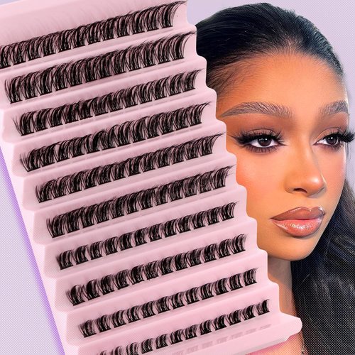 Riya Lash Clusters 108Pcs DIY Eyelash Extenisons Natural Look Wispy Clusters Lashes 8-16MM D Curl Individual Lashes DIY at Home Wispy Fluffy Lash Extensions Reusable Individuals DIY at Home (01)