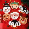 Wiooffen 80Pcs Christmas Paper Plates Party Supplies Christmas Santa Tableware Winter Snowman Dinner Dessert Plates Disposable Dinnerware Decorations for Xmas Holiday Party Serve 80 Guests
