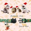 CooShou Christmas Cat Collar Set - Xmas Cat Adjustable Breakaway Collars with Bells & Charms 4Pcs Per Set