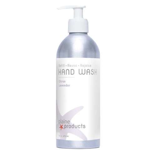 Plaine Products Eco-Friendly Hand Soap - Citrus Lavender - Sensitive Skin, 16 oz (Refillable Bottle with Pump)
