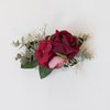 Abbie Home Flower Hair Comb - Floral Boho Comb with Rose Berry Handmade Bridal Crown Wedding Floral Headpiece (Burgundy)