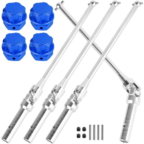 BRCatWPark RC Drive Shaft Axles (Front Rear) Upgrades Part for 1/5 KRATON 8S BLX Outcast 8S BLX,4PCS CVD Driveshaft w/Wheel Hex Nuts Hop Ups,Silver & Navy Blue