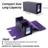Venssu MTG Deck Box With two Display Windows,Card Deck Box fits 200 Double Sleeved Cards,Commander Deck Box With Dice Tray (Black and Purple)