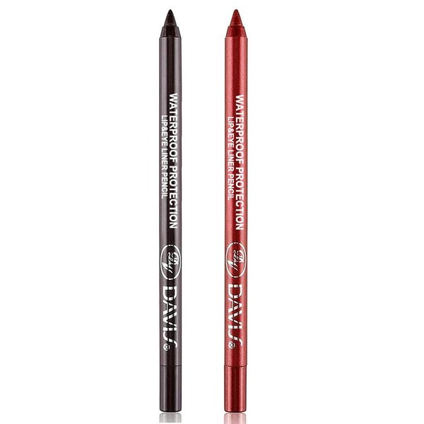 2 colors Eyeliner Pen, Eye Shadow Pencil, Pearl Eyeliner Kit Metallic Eyeliner Pencil Glitter Eyeliner for Women Eye&Lip Liner Professional Eye Makeup Colorful Eyeliner Eye Color (Brown)