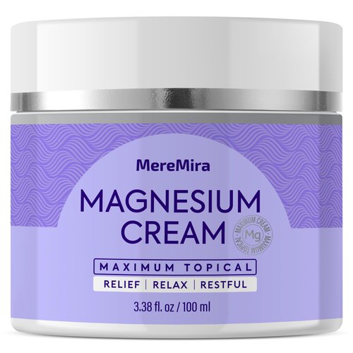 Magnesium Cream for Sleep & Muscle Relief: Topical Night Calming & Deep Relaxation Lotion - Restless Cramps Leg & Joint Care Lotion - Lavender 3.38 Fl. Oz.