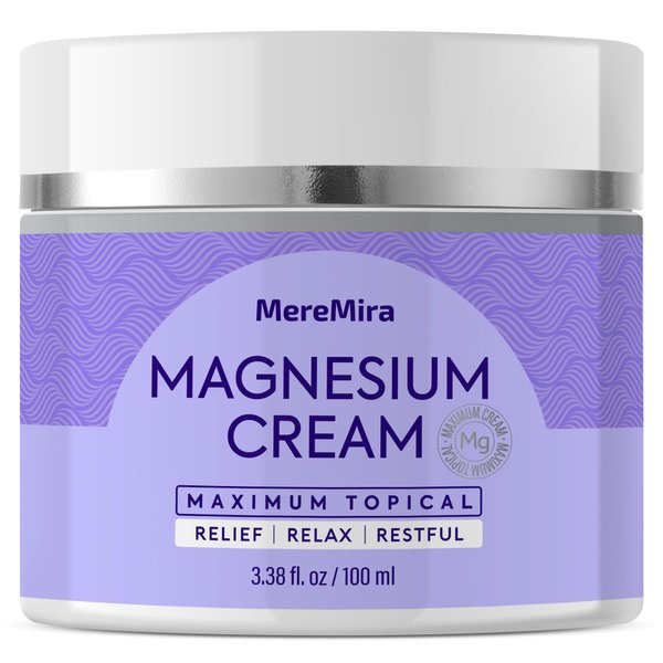 Magnesium Cream for Sleep & Muscle Relief: Topical Night Calming & Deep Relaxation Lotion - Restless Cramps Leg & Joint Care Lotion - Lavender 3.38 Fl. Oz.