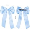 Bmobuo Hair Bows for Women Hair Ribbons Clips Satin Soft Ribbons Hair Clips Hair Barrettes Coquette Bows Balletcore Aesthetics Blue Bows Black Bows White Bows Clips 3PCS