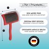 Chris Christensen Big G Dog Slicker Brush, Groom Like a Professional, Fluff Detangle Style, Saves Time Energy, Made in Germany, Coral, Medium