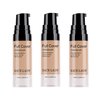 3 Pack Pro Full Cover Liquid Concealer, Waterproof Smooth Matte Flawless Finish Creamy Concealer Foundation for Eye Dark Circles Spot Face Concealer Makeup, Warm Natural, 3×6ml/0.20Fl Oz