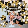 Gold and Black Balloons, 50 PCS 12 Inch Gold Confetti Latex Balloon for Girls Birthday Graduation Anniversary Wedding Party Decorations