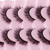 14 Pairs 6D False Eyelashes Fluffy Faux Mink D Curl Volume 17mm Fake Lashes Wispy Fluffy Natural Look Eye Lashes Strip Pack