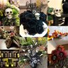 Honbay 6PCS Mini Halloween Skulls Decoration Plastic Fake Skeleton Head Table Decor Prank Props for Halloween Craft Party Favors
