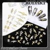 RODAKY 50PCS Gun Nail Charms 3D Cross Nail Art Jewelry Gold Dollar Sign Charms for Nails Multi Style Nail Gems for Women Manicure Snake Charms Nail Decoration Craft Accessories