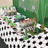 PTECDROTS 4Pcs Soccer Tablecloths, Soccer Pattern Party Table Cover, Rectangular Grass Tablecloths for Kids Soccer Theme Fan Sports Event Game Day Soccer Birthday Party Supplies, 51 x 86.6 Inch