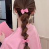 Double Bows Spiral Hair Ties No Damage Telephpone Line Hairties Plastic Coil Hair Ties for Women Hair Clips Ponytail Holders Telephone Cord Hair Bows Hair Elastics Bow Hair Tie Girls Hair Accessories