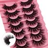 Cat-Eye Lashes Flu-ffy Mink Lashes 20mm Fox Eye Long False Eyelashes 3D Volume Curly Dramatic Fake Eyelashes Thick Full Lashes 7 Pairs Pack(XE05)