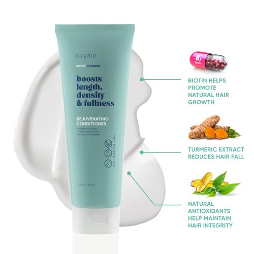 REVAIR Rejuvenating Conditioner - Nourishing Biotin Conditioner for Hair Growth - Thickening Biotin Hair Conditioner for Men & Women with Turmeric Extract - Works for All Hair Types (8.5 Fl Oz)