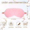 4 Pieces Plush Eye Mask Silk Furry Sleep Masks Comfortable Blindfold Eye Cover Colorful Satin Night Eyeshade Cover for Women Men Sleep Travel Nap Sleeping (Solid, Bright Colors)