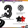 Race Car Birthday Balloons 40 Inch Racetrack Number Balloon 3 Black Boys 3st Birthday Race Car Theme Party Decor Supplies 5 Pcs Mylar Helium Balloon