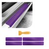 Dickno 4 PCS Car Door Sill Protector, 3D Carbon Fiber Auto Door Entry Edge Guard Protection Trim, Anti-Scratch Threshold Cover Strips, Sill Protection Sticker for Car SUV Truck (Purple)