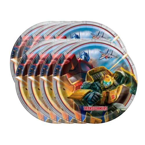 Unique Transformers Birthday Party Supplies Bundle Set - Serves 24 - Includes Lunch Paper Plates - 24 Count