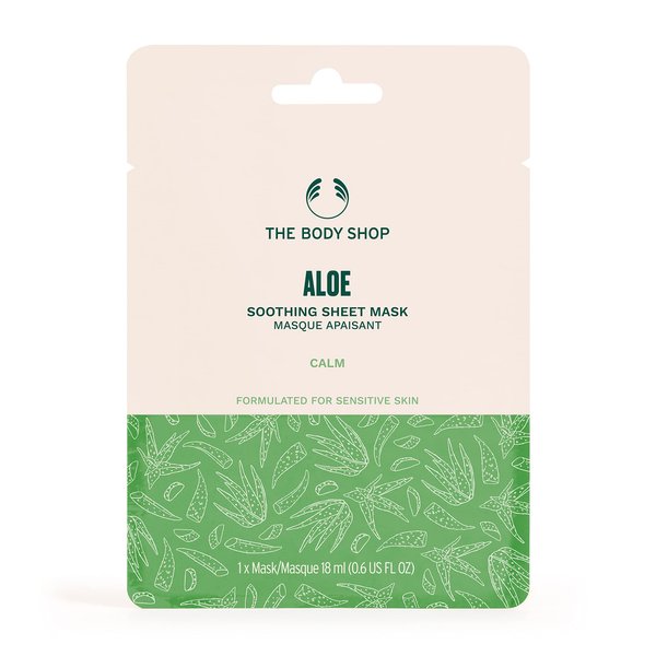 The Body Shop Aloe Vera Soothing Sheet Mask - Calming For Sensitive Skin - Vegan - 0.6 Fl Oz