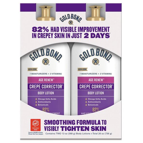 Gold Bond Age Renew Crepe Corrector Body Lotion, Replenishing & Smoothing Formula 26 OZ (2 13 OZ bottles)