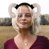 Homoyoyo Sheep Horn Headband Cosplay Hair Accessories Costumes Hair Clips Cosplay Outfits Gothic Antelope Horn Headband Headdress for Party Performance Hair Hoop Flash Trumpet Goat