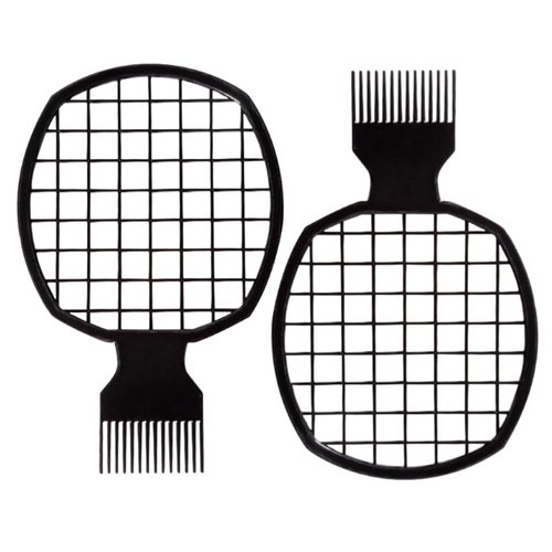 TIKMNO Upgraded 2-Piece Hair Twist Comb Hair Sponge Brush Set - Superior Curl Definition for Men and Women (Black)