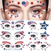 Independence Day Temporary Tattoo Kids Adults, 10sheets Patriotic Fake Tattoos Waterproof Face Body Fake Tattoos Sticker for 4th of July Memorial Day Party Supplies
