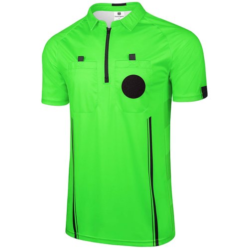 FitsT4 Sports Pro Soccer Referee Jersey Short Sleeve Ref Shirts Green Medium
