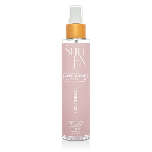 SunFX Tanning Mist for Face & Body | Ultra Hydrating | Hyaluronic Acid | Vegan | Cruelty-Free | Long Lasting Self Tanner Rose - 5floz