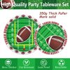 Football Party Supplies Tableware Set Football Theme Party Decorations Including Plates Napkins Cups Touchdown Tablecloth Banner for Football Birthday Party, Serve 24 Guests