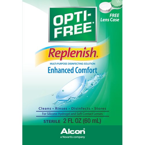 OPTI-FREE Replenish Multi-Purpose Disinfecting Contact Lens Solution, 2 oz (Pack of 6)