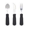 Adaptive Utensils. Norco Big-Grips 3 Piece Utensil Set - Non Weighted. Serrated Knife, Bendable Fork and Spoon. Non Slip, Soft Built Up Handle. Weak Hands, Stroke, Arthritis, Parkinson’s, Elderly.