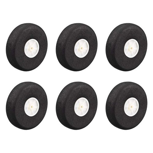 uxcell RC Airplane Wheels - 6PCS RC Airplane Aircraft Sponge Wheels 2.5 Inch x 0.12 Inch