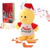 PowerPals Plush Duck Toy Includes Christmas Easter Halloween Outfits Plus A Gift Box It Walks Jumps Features Sound Movement Making It A Ideal Gifts for Kids Yellow 8.3”