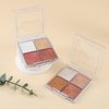 Boobeen Blush and Highlighter Palette- 4-color Metallic Shimmer Shadow Powder, Illuminator Makeup Set for Shading, Highlighting & Defining the Face